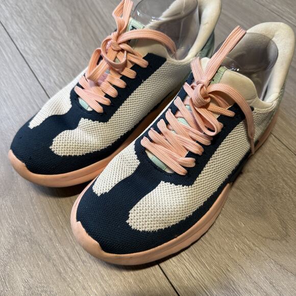 Kizik Womens Size 8.5 Men’s 7.5 SlipOn Hands-Free Sneakers Peach Cream Mint Knit - Picture 3 of 14